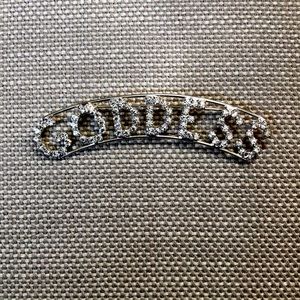 Goddess Rhinestone and Silver Color Pin Brooch